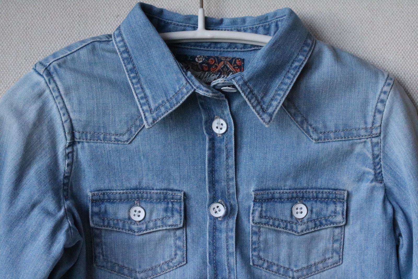 BONPOINT BABY GIRLS DENIM SHIRT 3 YEARS - Image 2