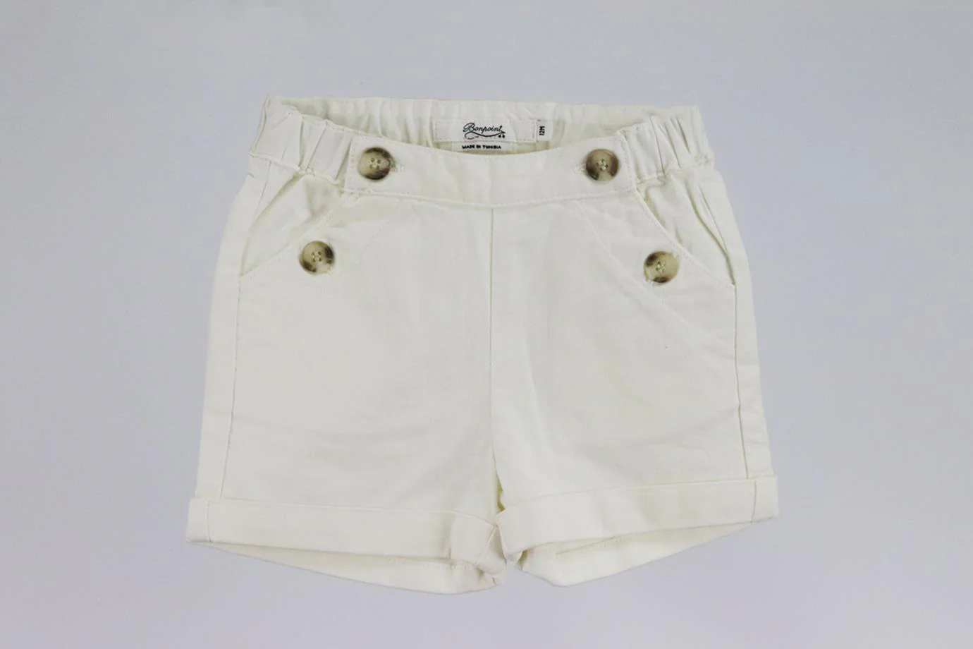 BONPOINT BABY GIRLS DENIM SHORTS 12 MONTHS - Image 2