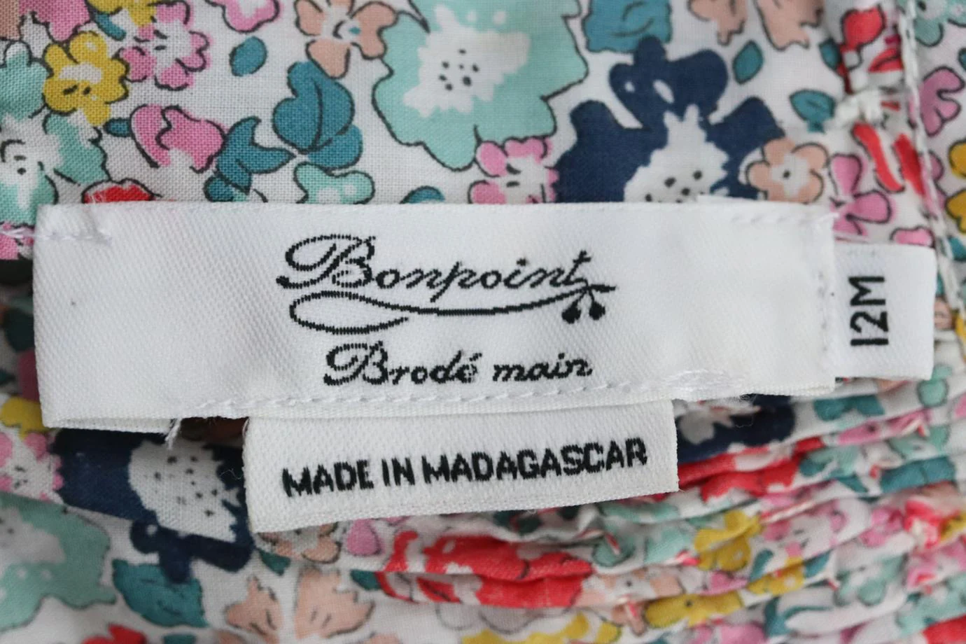 BONPOINT BABY GIRLS FLORAL COTTON DRESS 12 MONTHS - Image 4