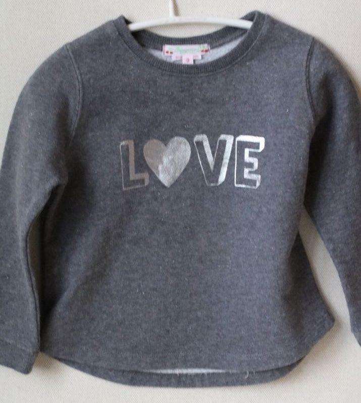 BONPOINT BABY GIRLS GREY LOVE SWEATSHIRT 3 YEARS - Image 4