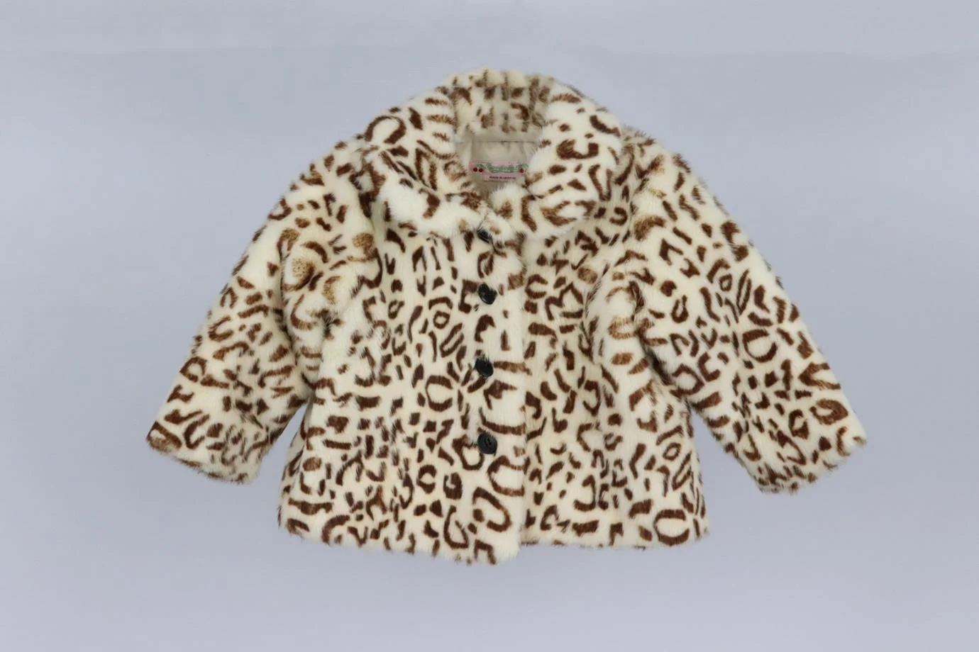 BONPOINT BABY GIRLS LEOPARD PRINT FAUX FUR JACKET 18 MONTHS - Image 2