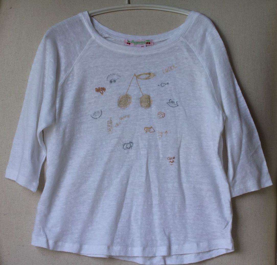 BONPOINT BABY GIRLS LINEN T-SHIRT TOP 4 YEARS - Image 2