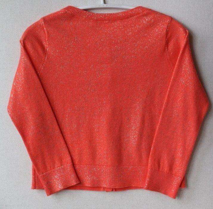 BONPOINT BABY GIRLS ORANGE SPARKLY CARDIGAN 3 YEARS - Image 2