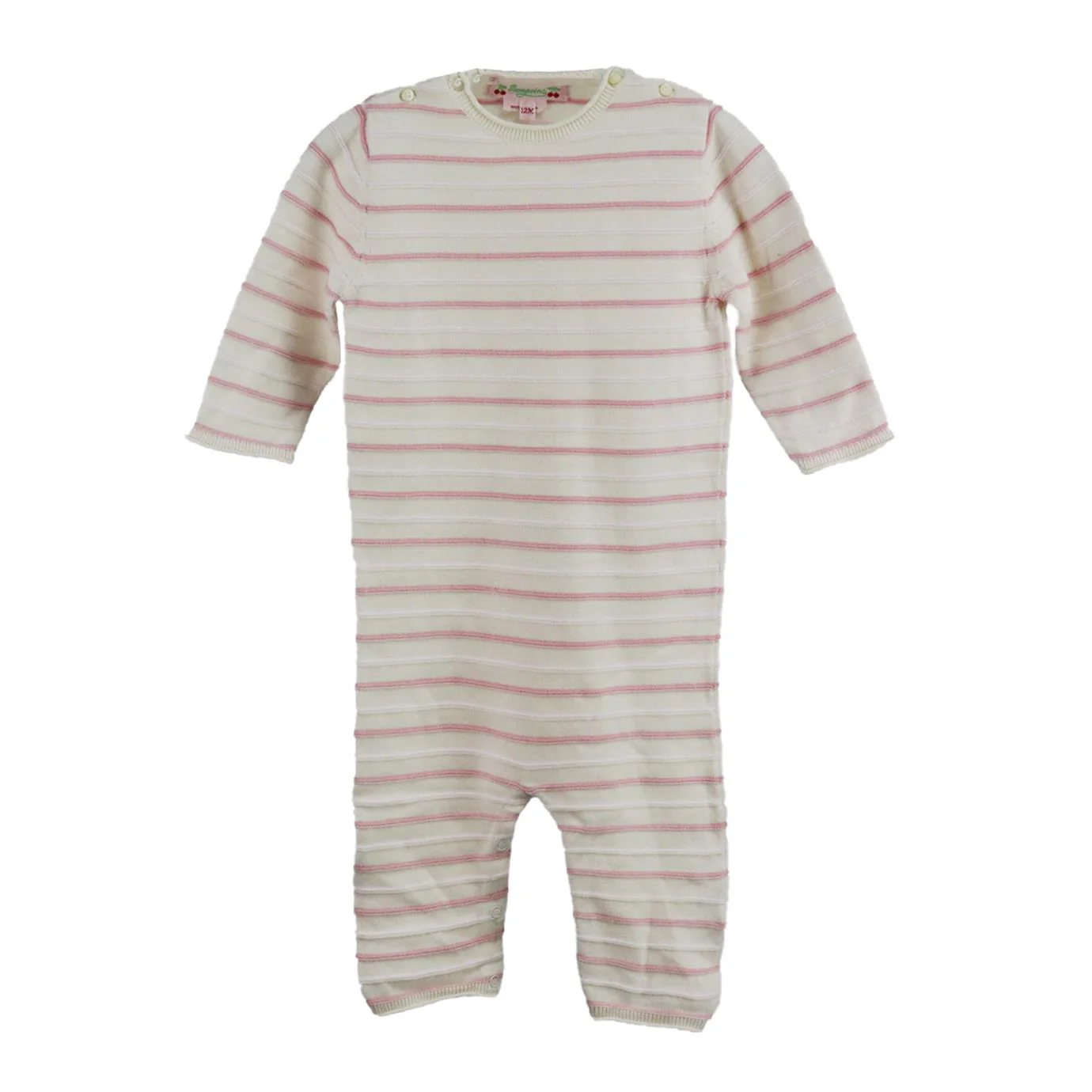 BONPOINT BABY GIRLS STRIPPED COTTON ONESIE 12 MONTHS