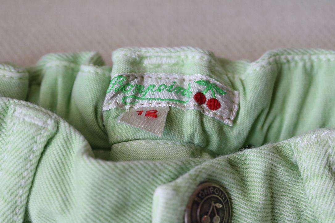 BONPOINT BABY GREEN DENIM SHORTS 12 MONTHS - Image 2