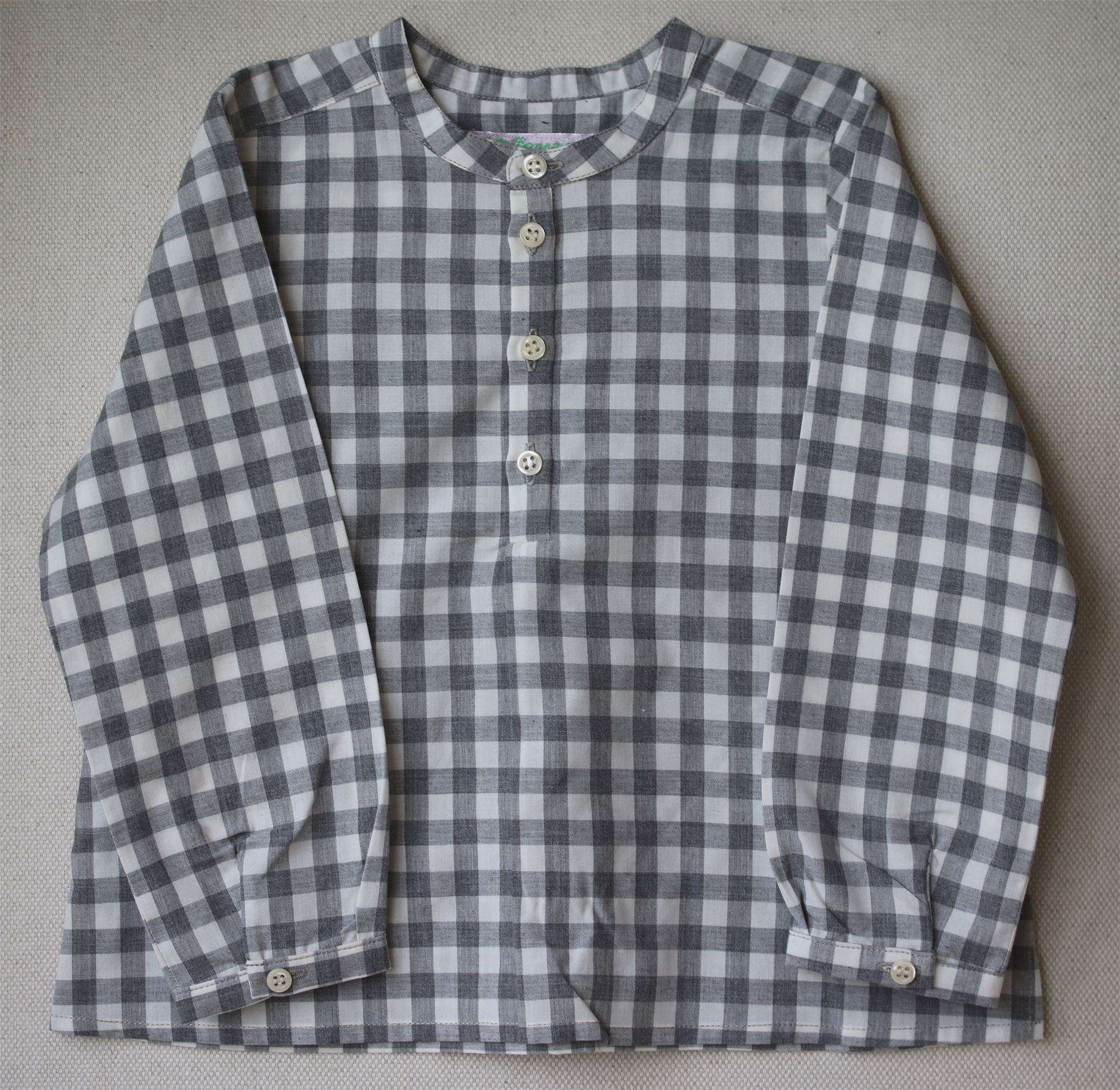 BONPOINT BABY GREY CHECK SHIRT 2 YEARS