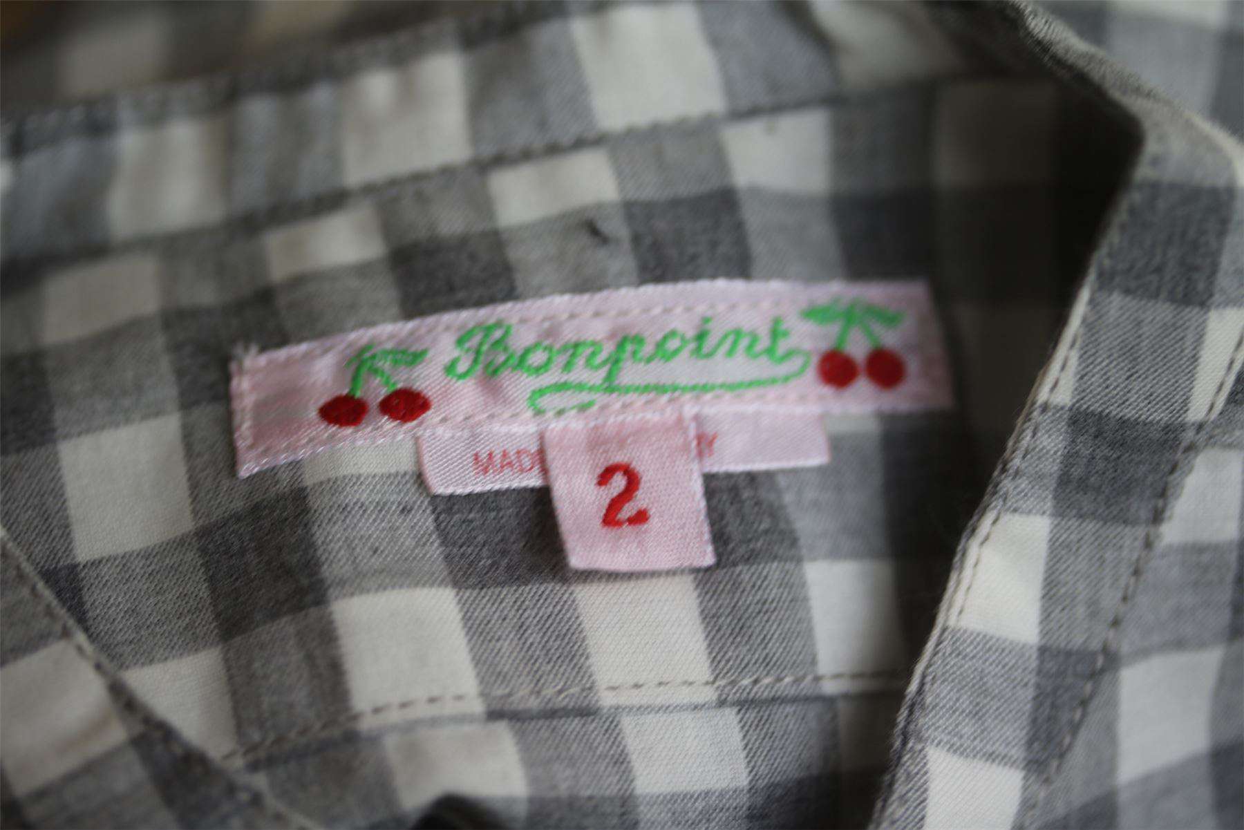 BONPOINT BABY GREY CHECK SHIRT 2 YEARS - Image 3