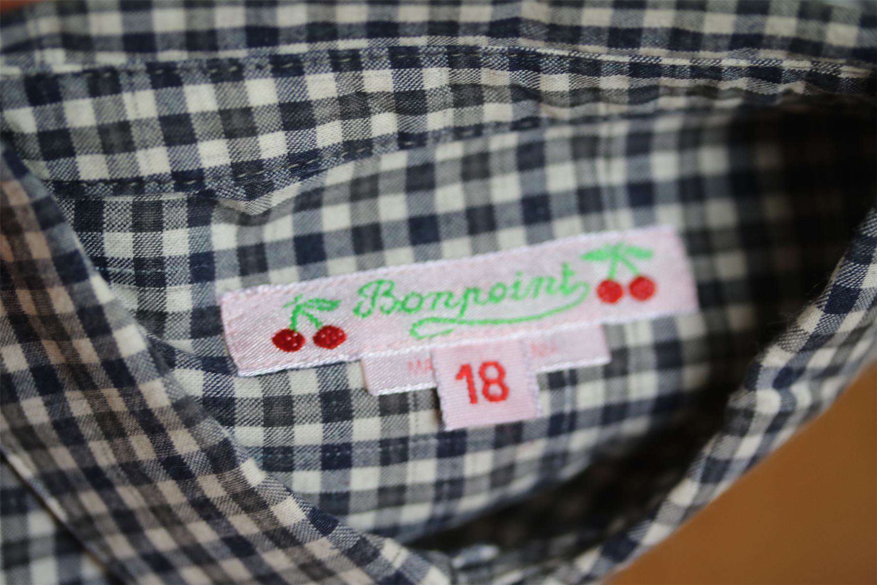 BONPOINT BABY NAVY BLUE CHECK SHIRT 18 MONTHS - Image 3