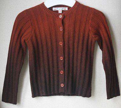 BONPOINT BABY RUST WOOL ANGORA RIBBED CARDIGAN 3 YEARS