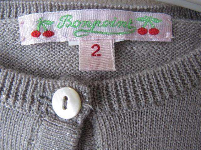 BONPOINT BABY TAUPE SPARKLE CARDIGAN 2 YEARS - Image 3