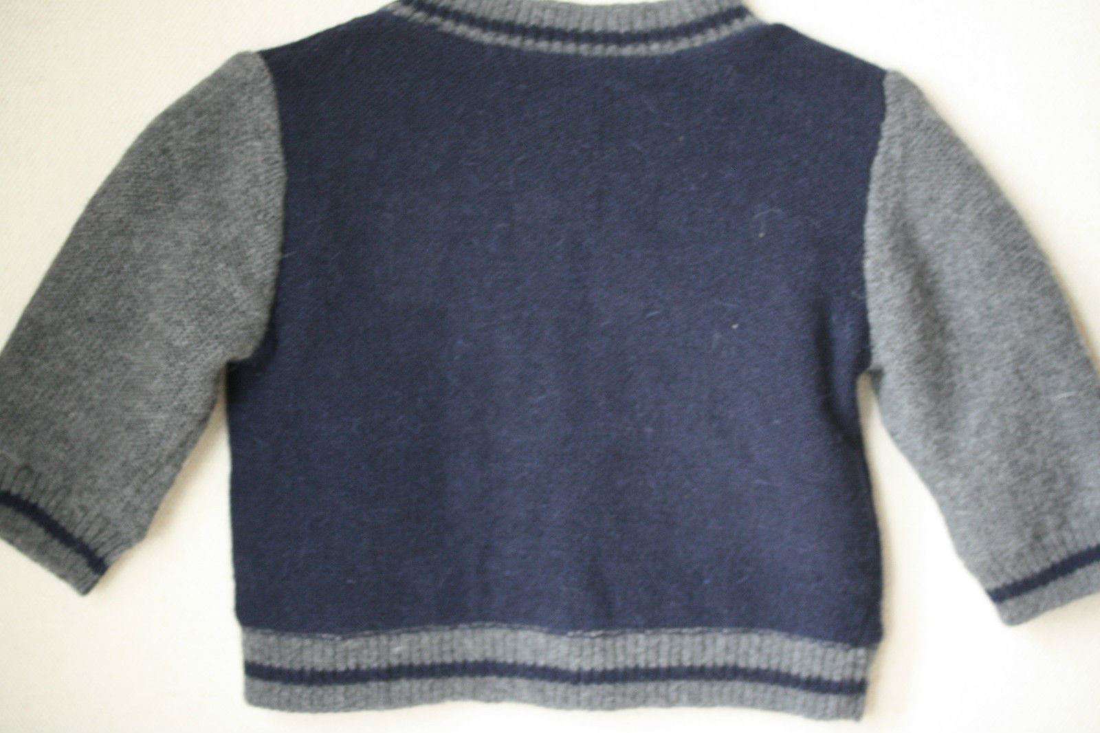 BONPOINT BABY WOOL ANGORA B VARSITY JACKET 6 MONTHS - Image 2