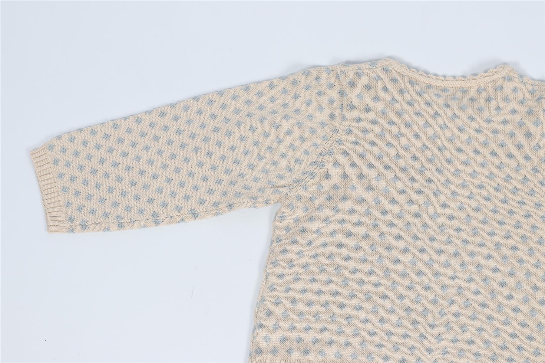 BONPOINT BEIGE AND BLUE KIDS GIRLS COTTON CARDIGAN 2 YEARS - Image 5