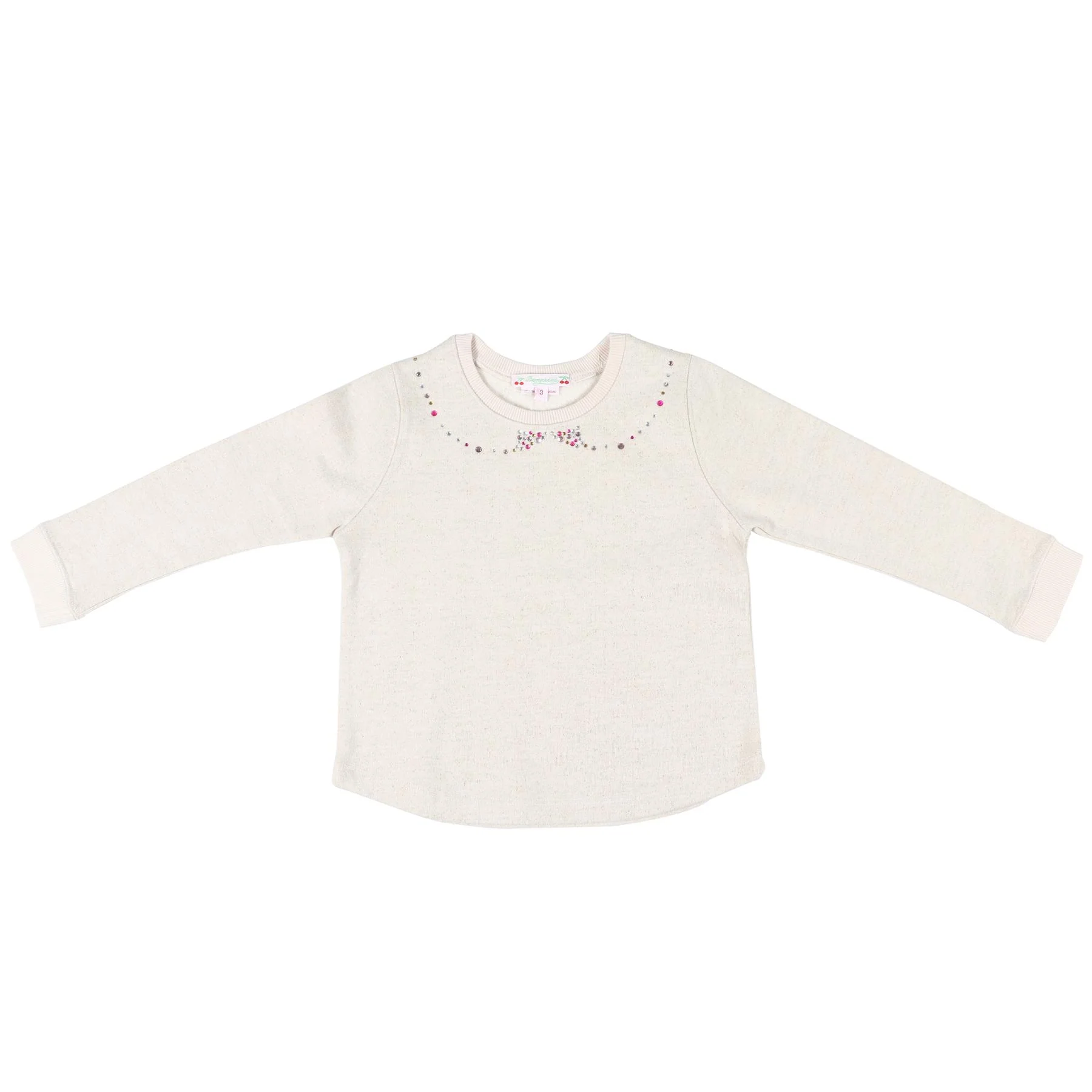 BONPOINT BEIGE KIDS GIRLS COTTON SWEATSHIRT 3 YEARS
