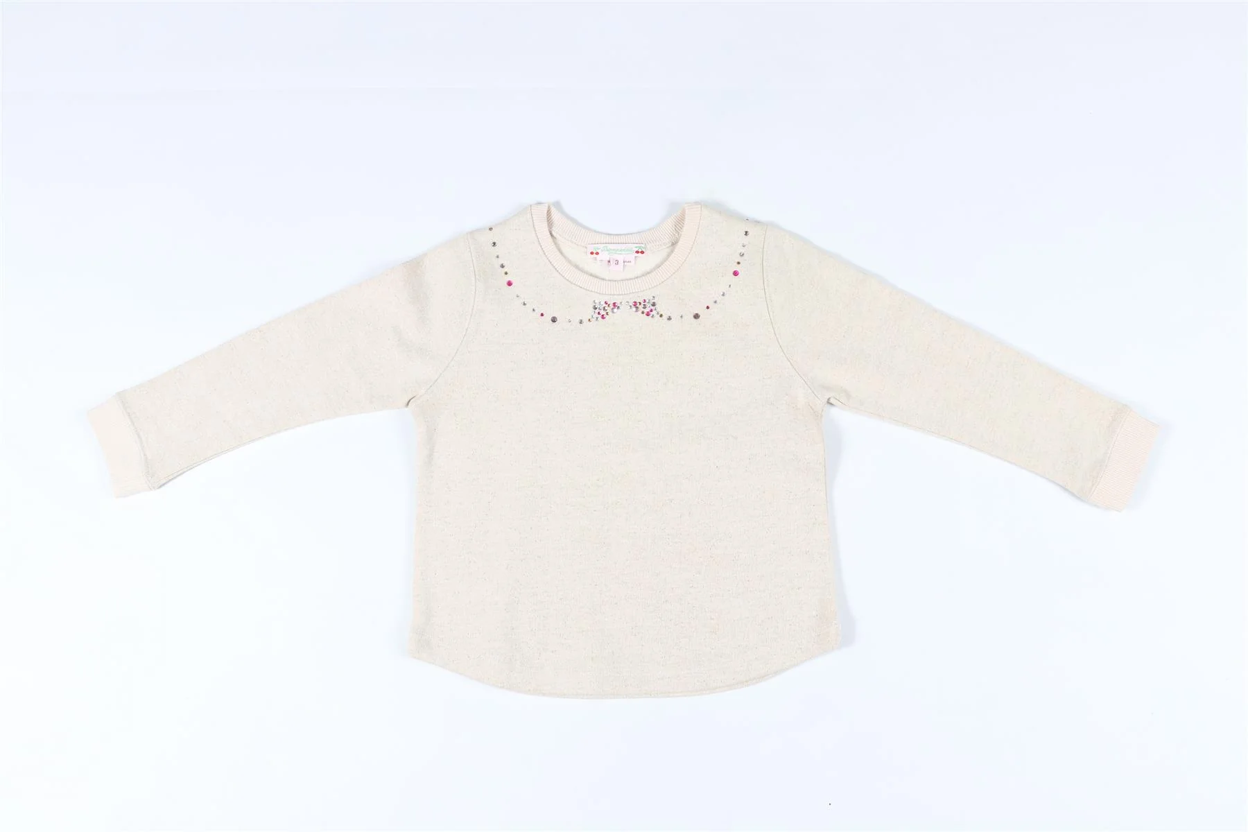 BONPOINT BEIGE KIDS GIRLS COTTON SWEATSHIRT 3 YEARS - Image 2