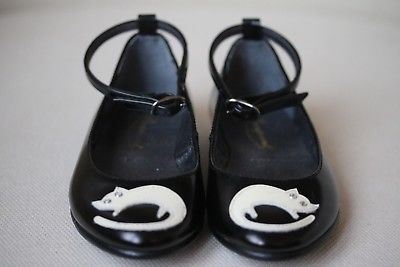 BONPOINT GIRLS BLACK LEATHER SHOES EU 24 UK 7 - Image 2