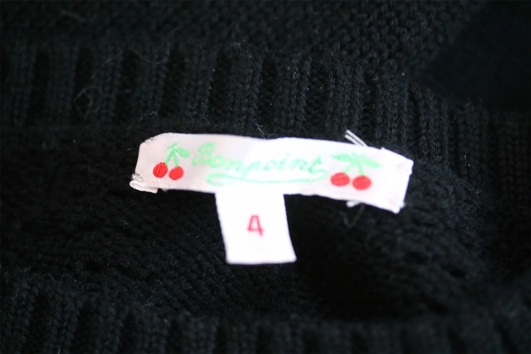 BONPOINT GIRLS BLACK WOOL SWEATER 4 YEARS - Image 4