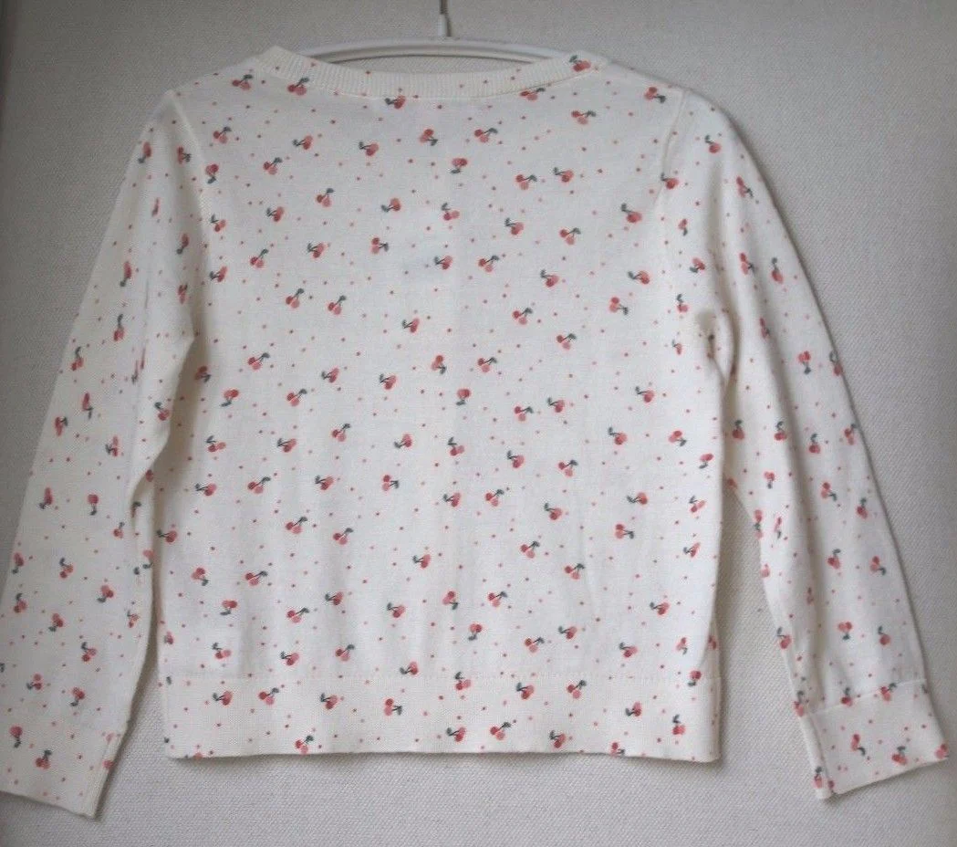 BONPOINT GIRLS CHERRY PRINT CARDIGAN 4 YEARS - Image 3