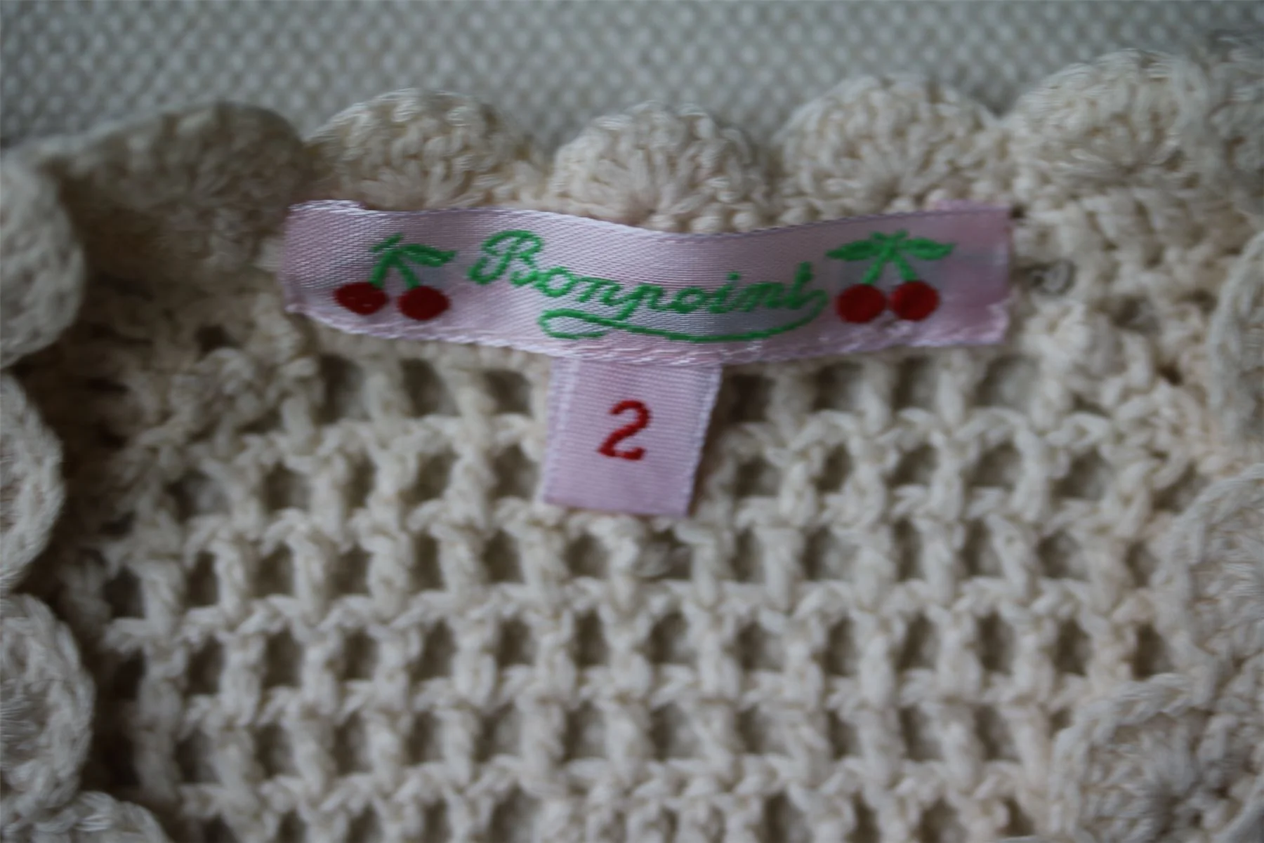 BONPOINT GIRLS CREAM CROCHET SHORT-SLEEVED CARDIGAN 2 YEARS - Image 4