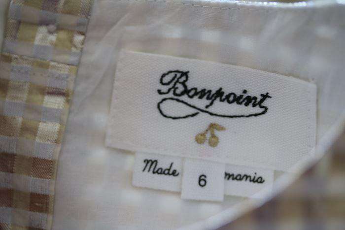 BONPOINT GIRLS GOLD GINGHAM ALINA DRESS 6 YEARS - Image 4