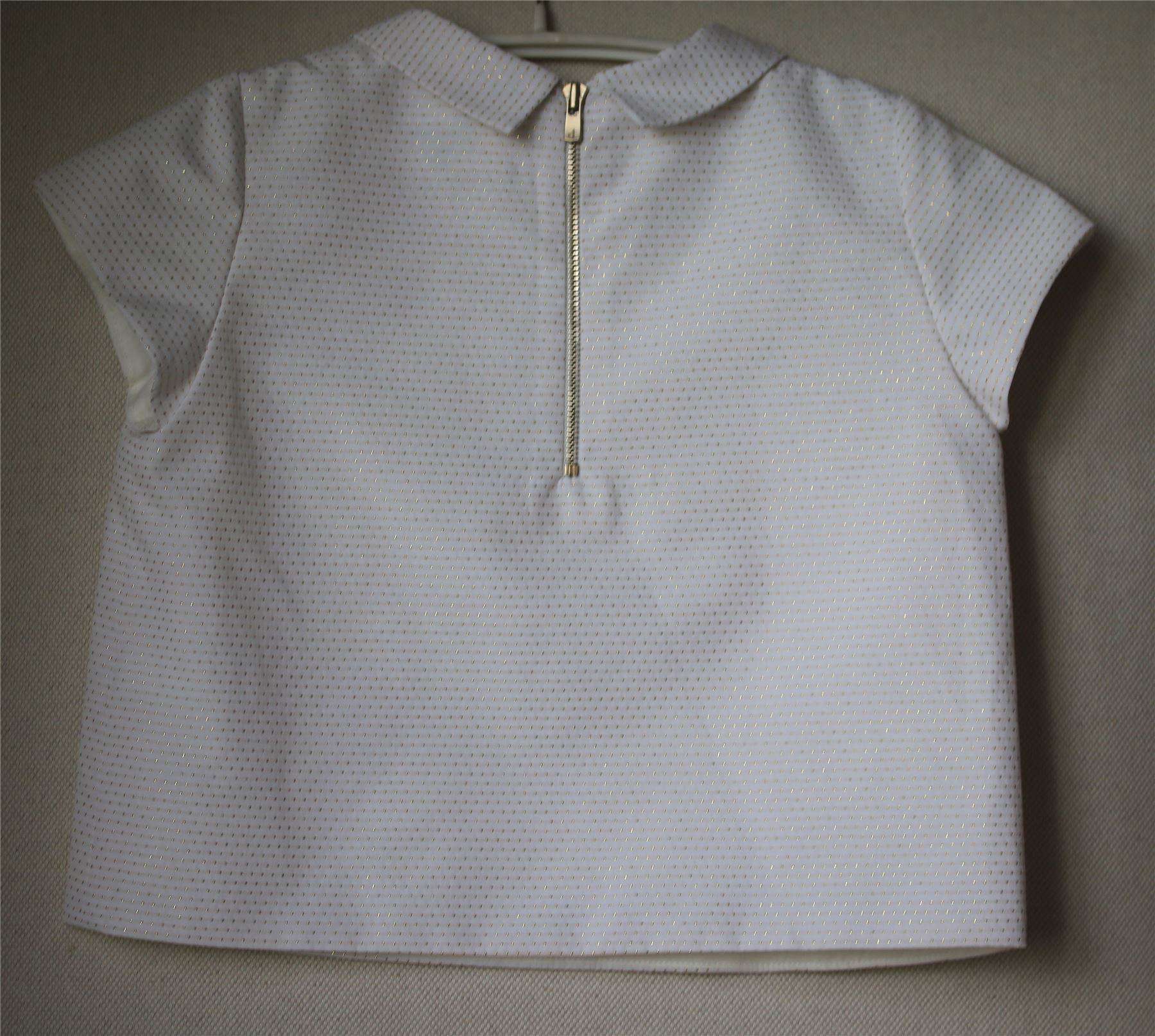 BONPOINT GIRLS GOLD POLKA DOT COQUET BLOUSE 4 YEARS - Image 3