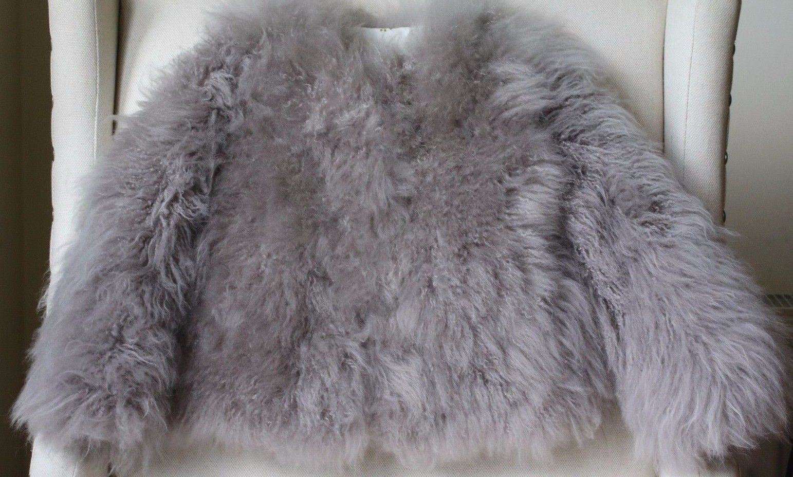 BONPOINT GIRLS GREY CASHMERE GREY FUR COAT 4 YEARS - Image 2