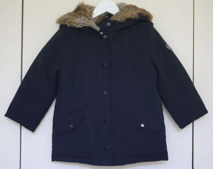BONPOINT GIRLS NAVY BLUE FLAKE PARKA JACKET 4 YEARS - Image 2