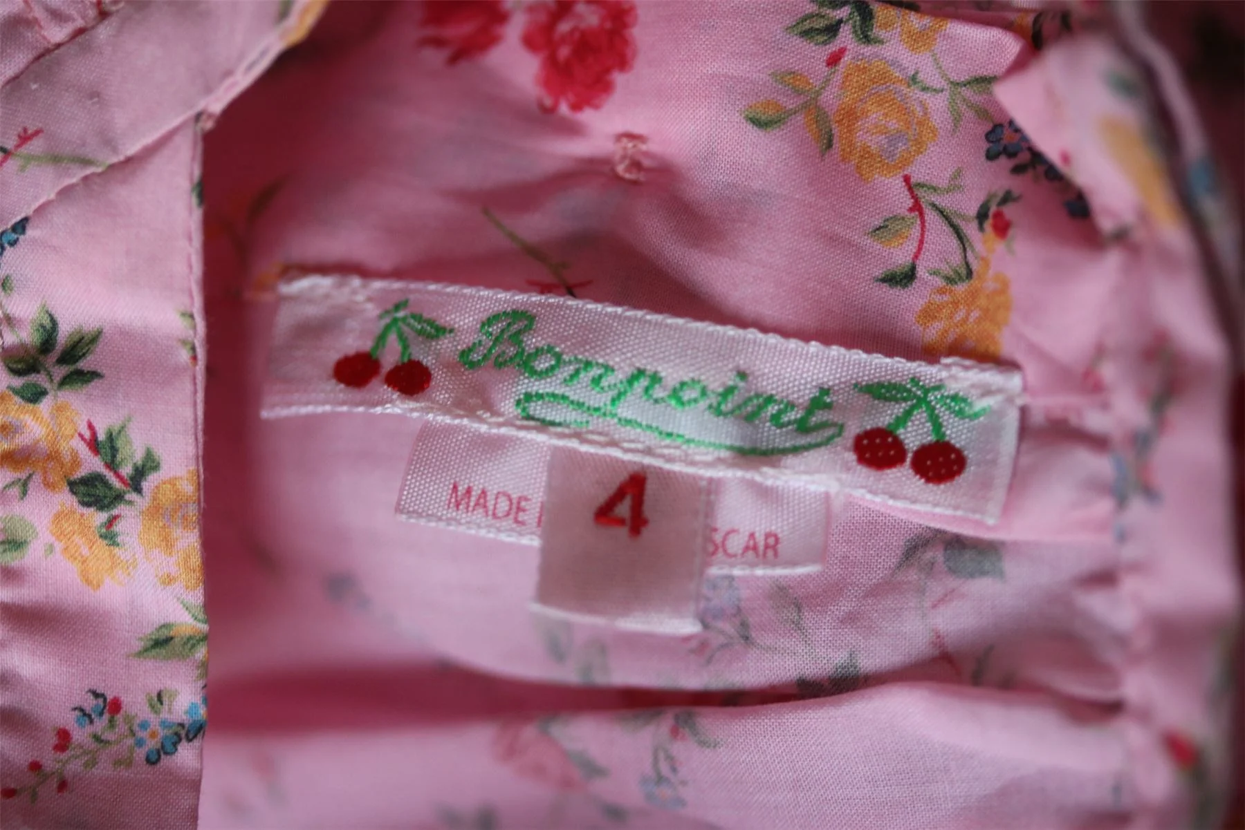 BONPOINT GIRLS PINK FLORAL ELISE TOP 4 YEARS - Image 4