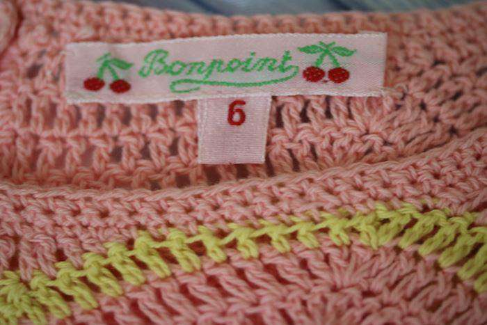 BONPOINT GIRLS PINK ZIG ZAG KNIT MIDI DRESS 6 YEARS - Image 3
