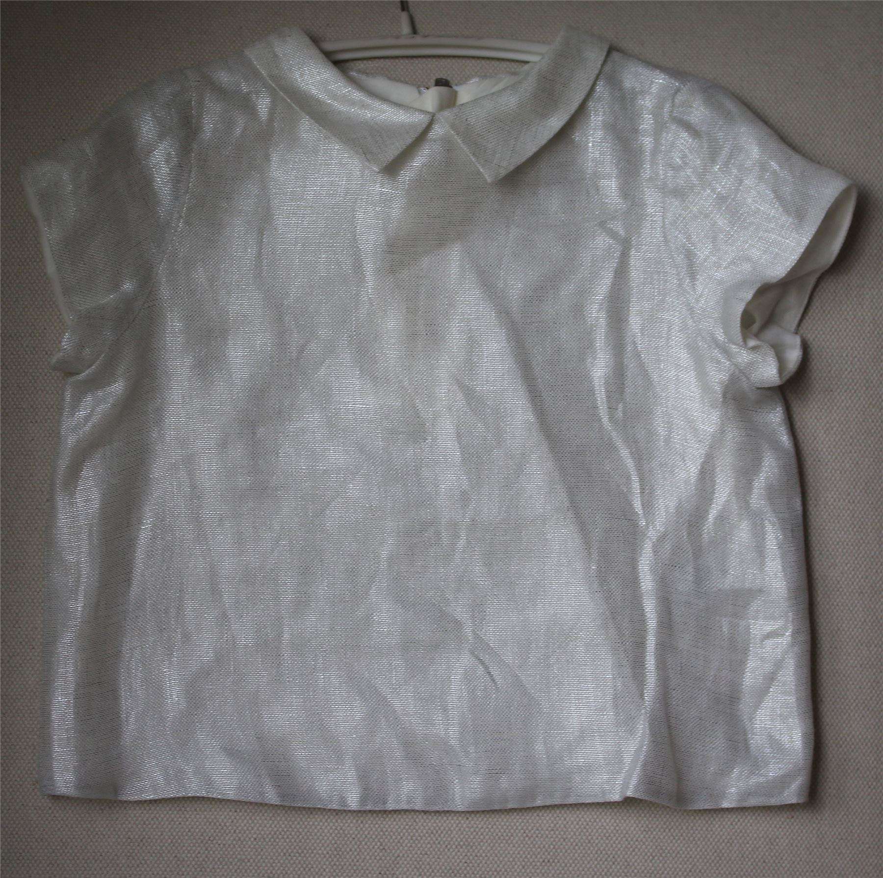 BONPOINT GIRLS SILVER COQUET BLOUSE 4 YEARS - Image 2