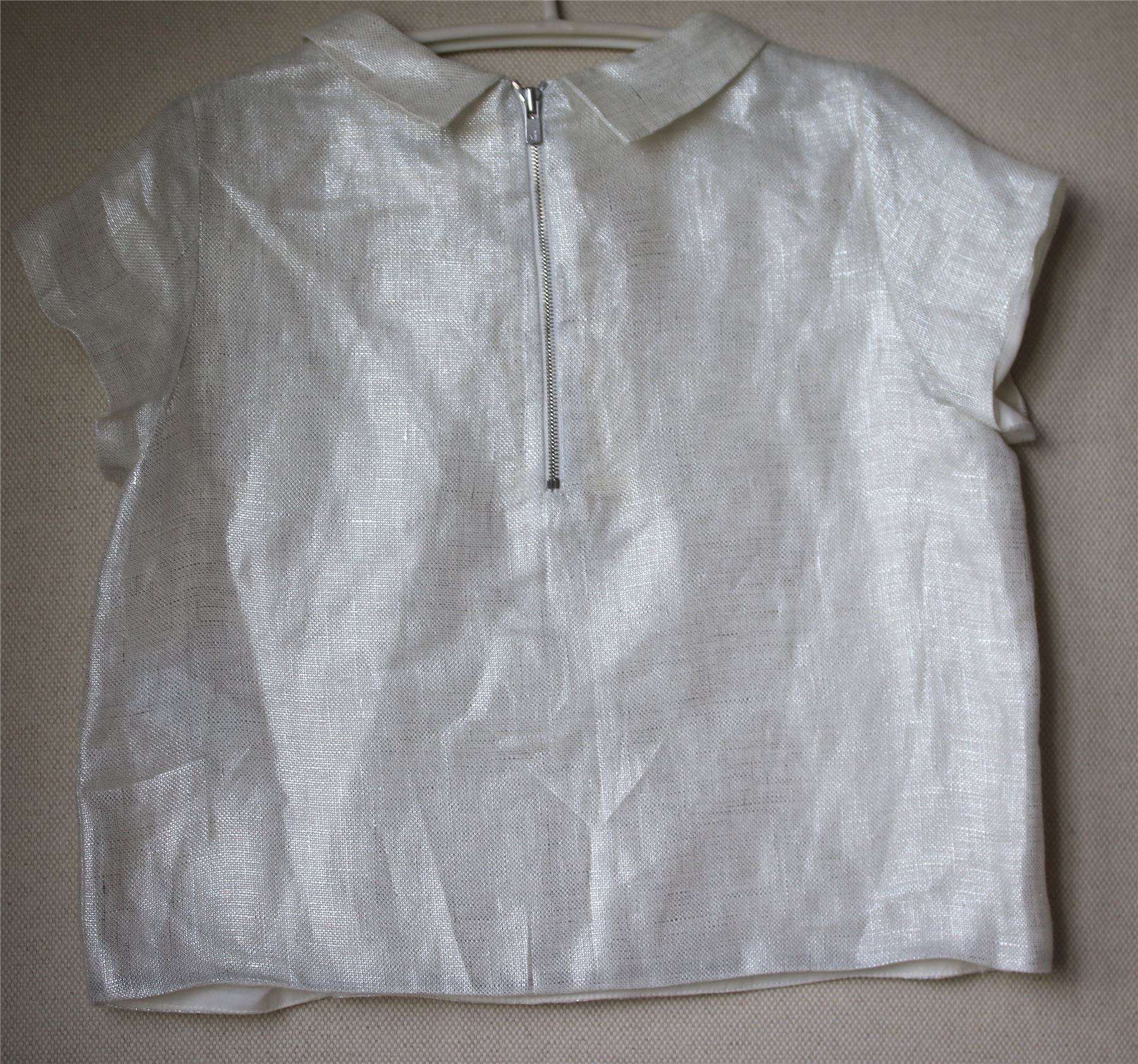 BONPOINT GIRLS SILVER COQUET BLOUSE 4 YEARS - Image 3