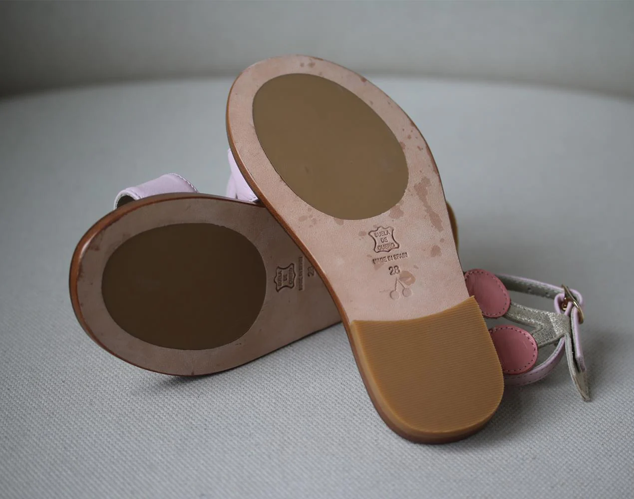 BONPOINT KIDS GIRLS CERISE LEATHER SANDALS EU 28 UK 10 - Image 5