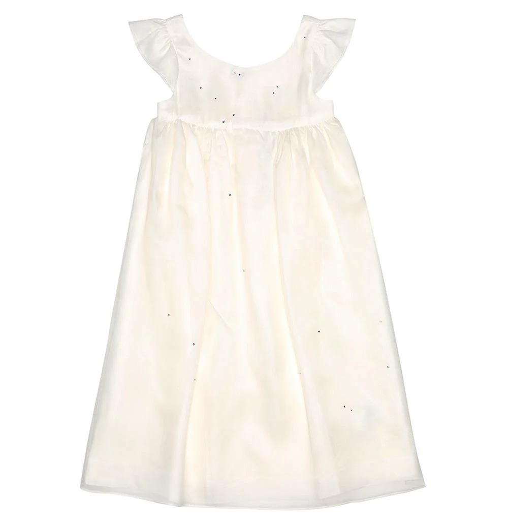 BONPOINT KIDS GIRLS EMBELLISHED SILK DRESS 6 YEARS