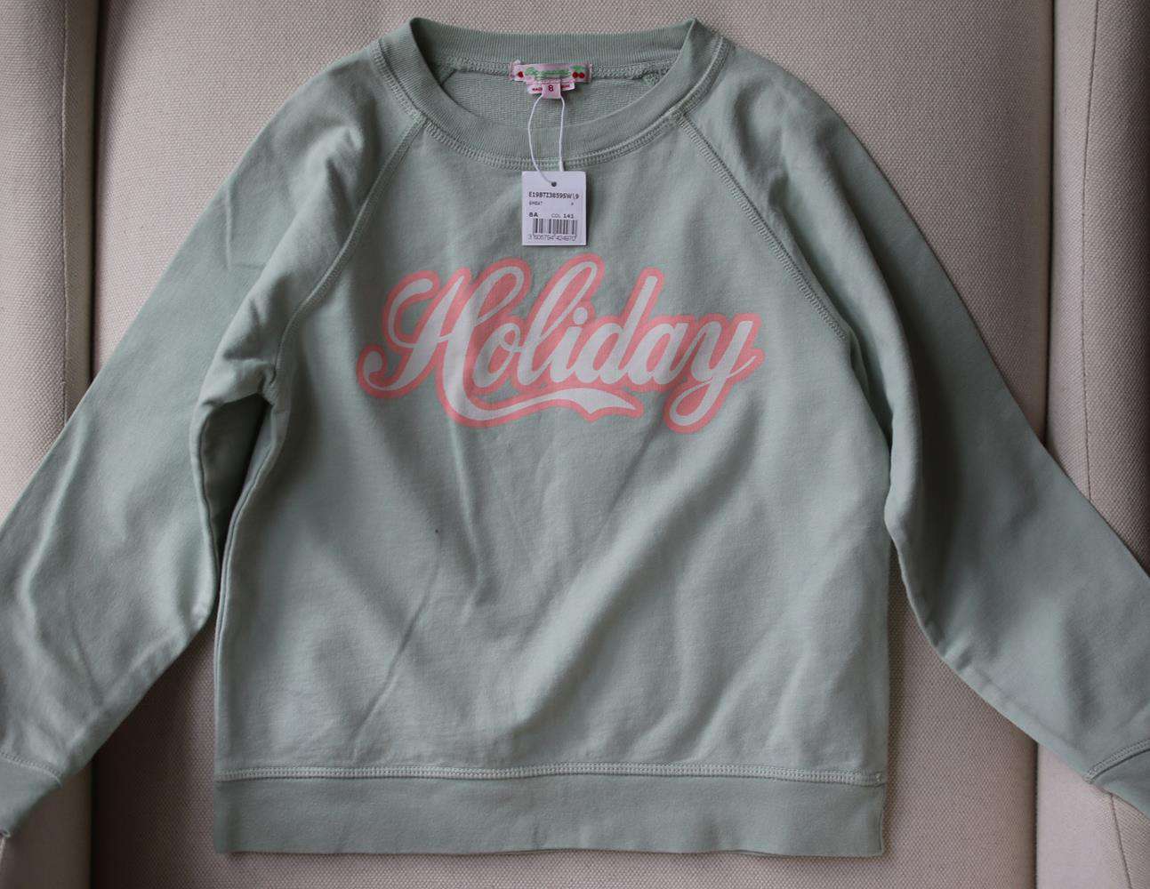 BONPOINT KIDS GIRLS HOLIDAY PRINT COTTON SWEATSHIRT 8 YEARS - Image 2