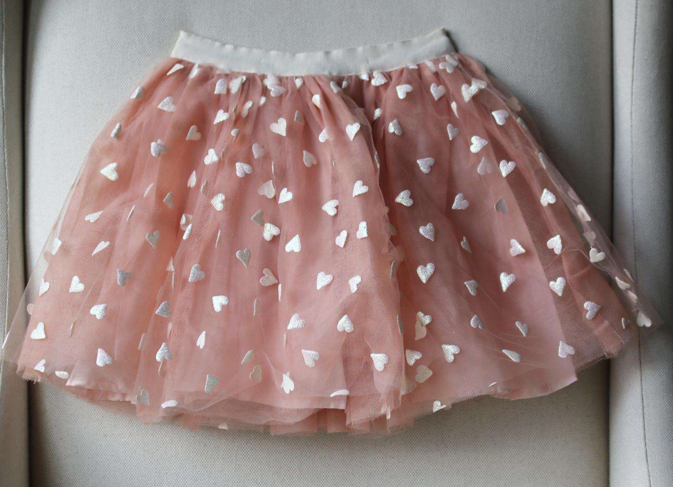 BONPOINT KIDS GIRLS LUCETTE HEART APPLIQUÉD TULLE SKIRT 6 YEARS - Image 3