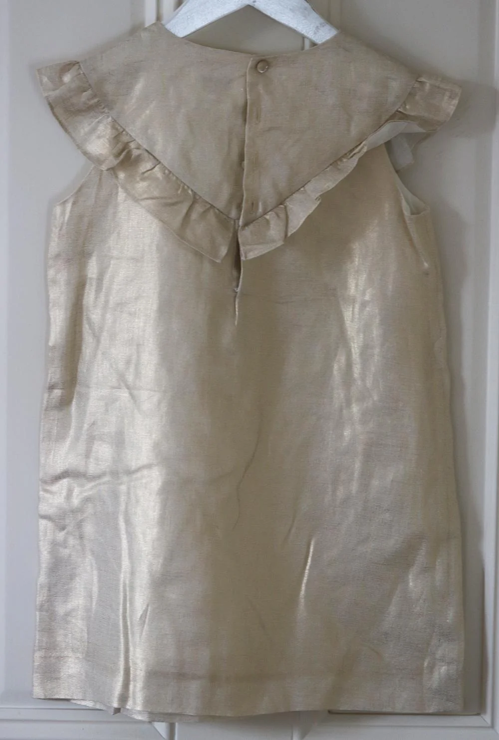 BONPOINT KIDS GIRLS METALLIC LINEN DRESS 6 YEARS - Image 3