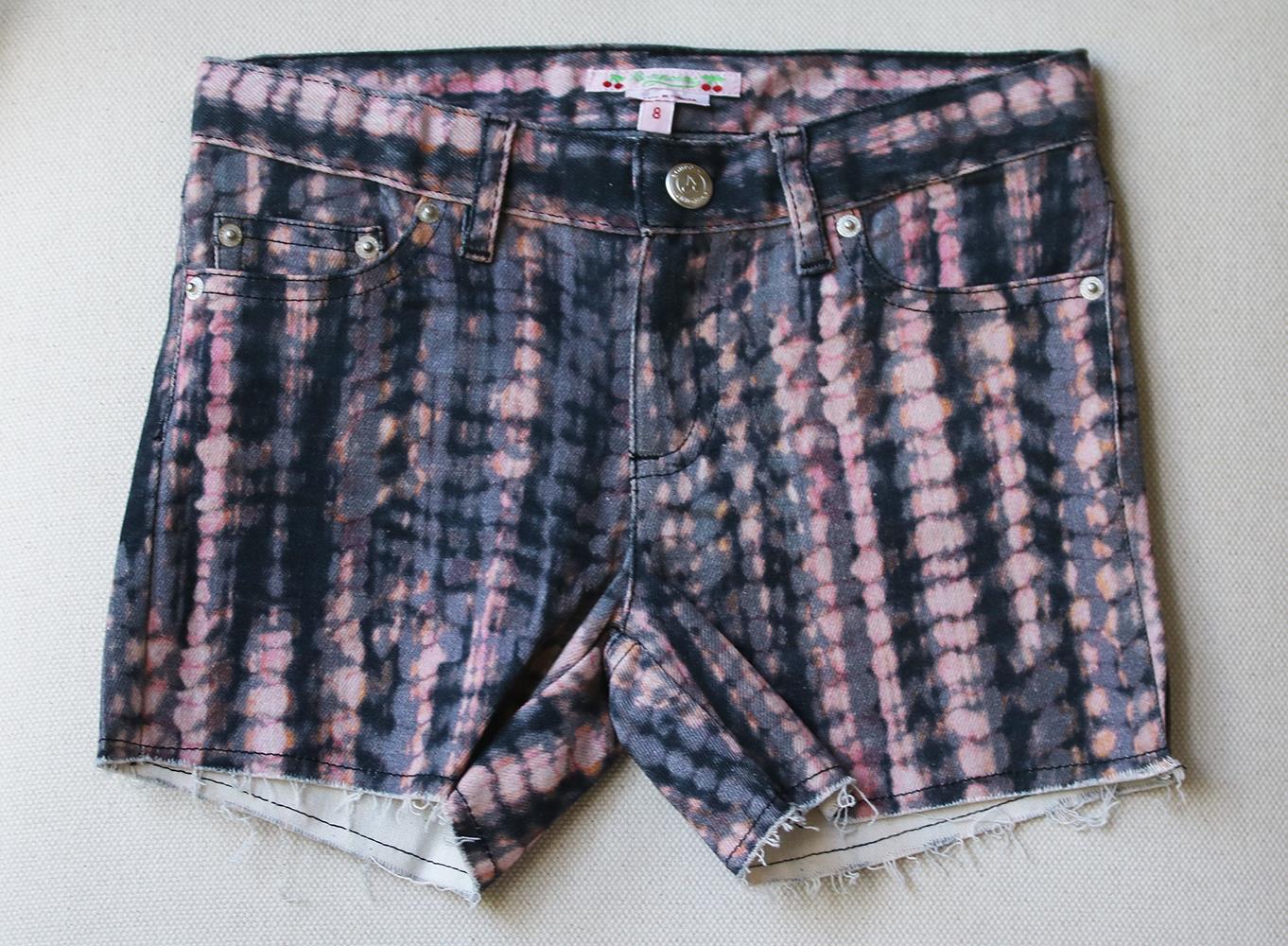 BONPOINT KIDS GIRLS TIE DYE PRINTED DENIM SHORTS 8 YEARS - Image 2