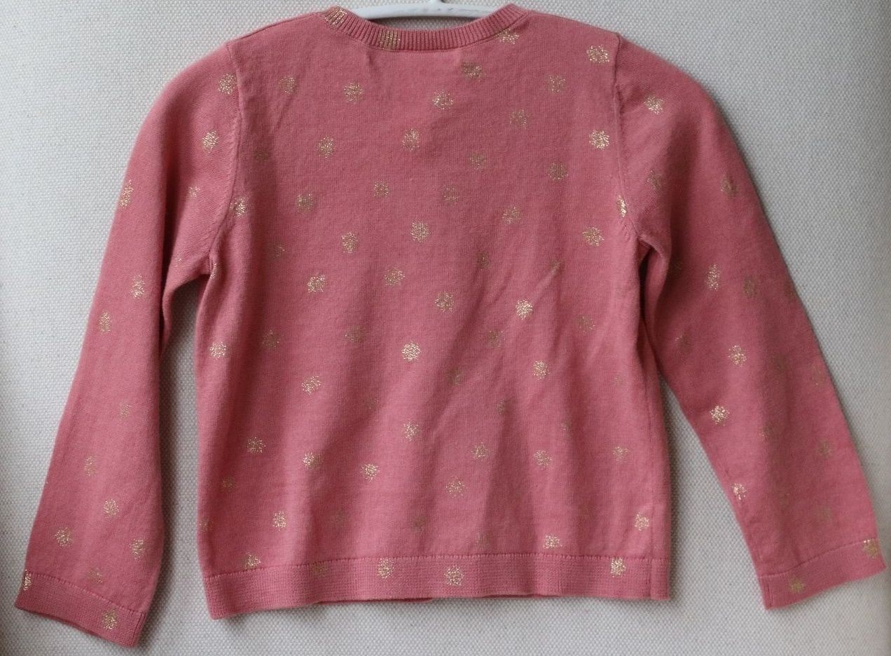 BONPOINT PINK AND SPARKLY GOLD BABY CARDIGAN 2 YEARS - Image 3