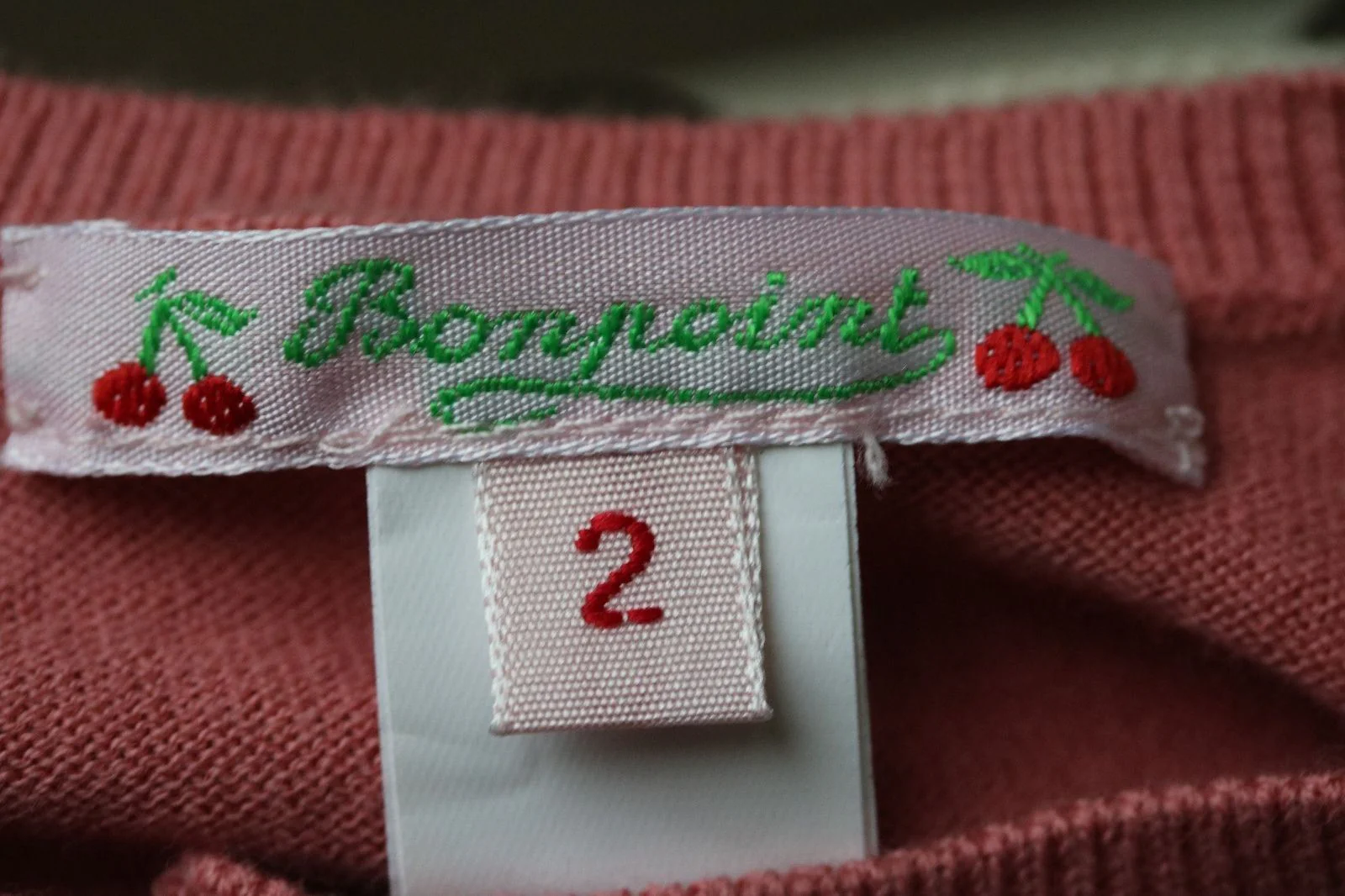BONPOINT PINK AND SPARKLY GOLD BABY CARDIGAN 2 YEARS - Image 4