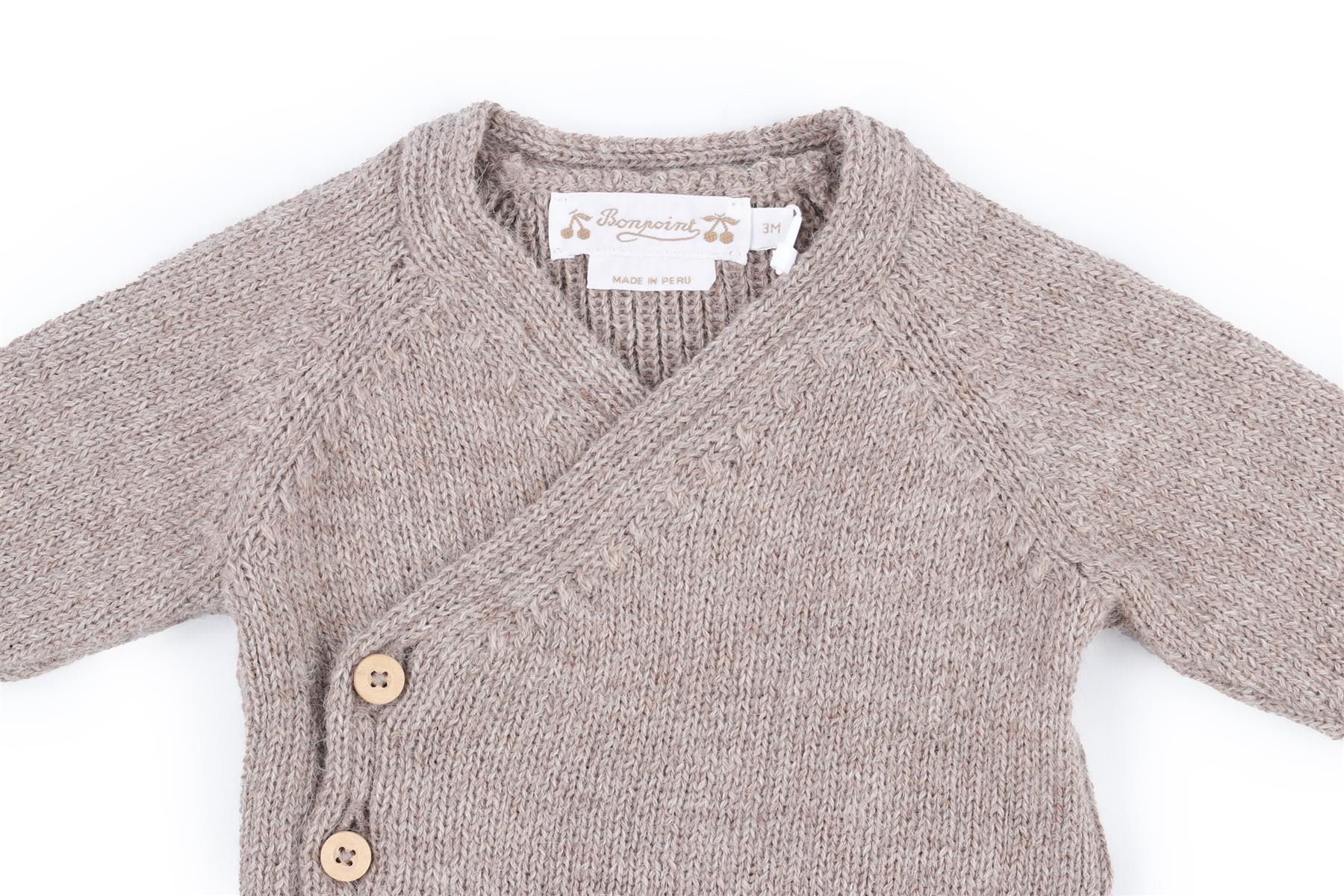Bonpoint Taupe Kids Girls Knit Set 3 Months - Image 3