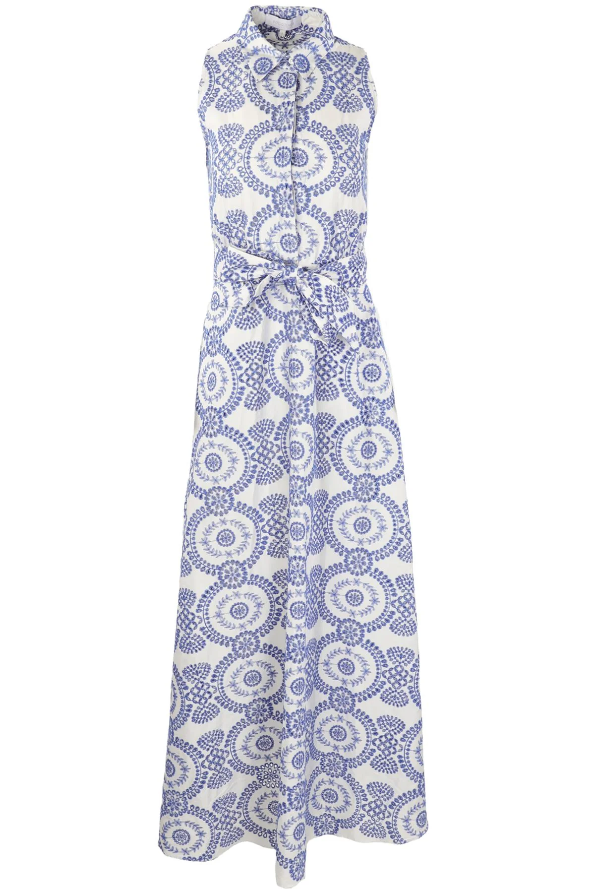 BORGO DE NOR BLUE COTTON MAXI DRESS UK 8