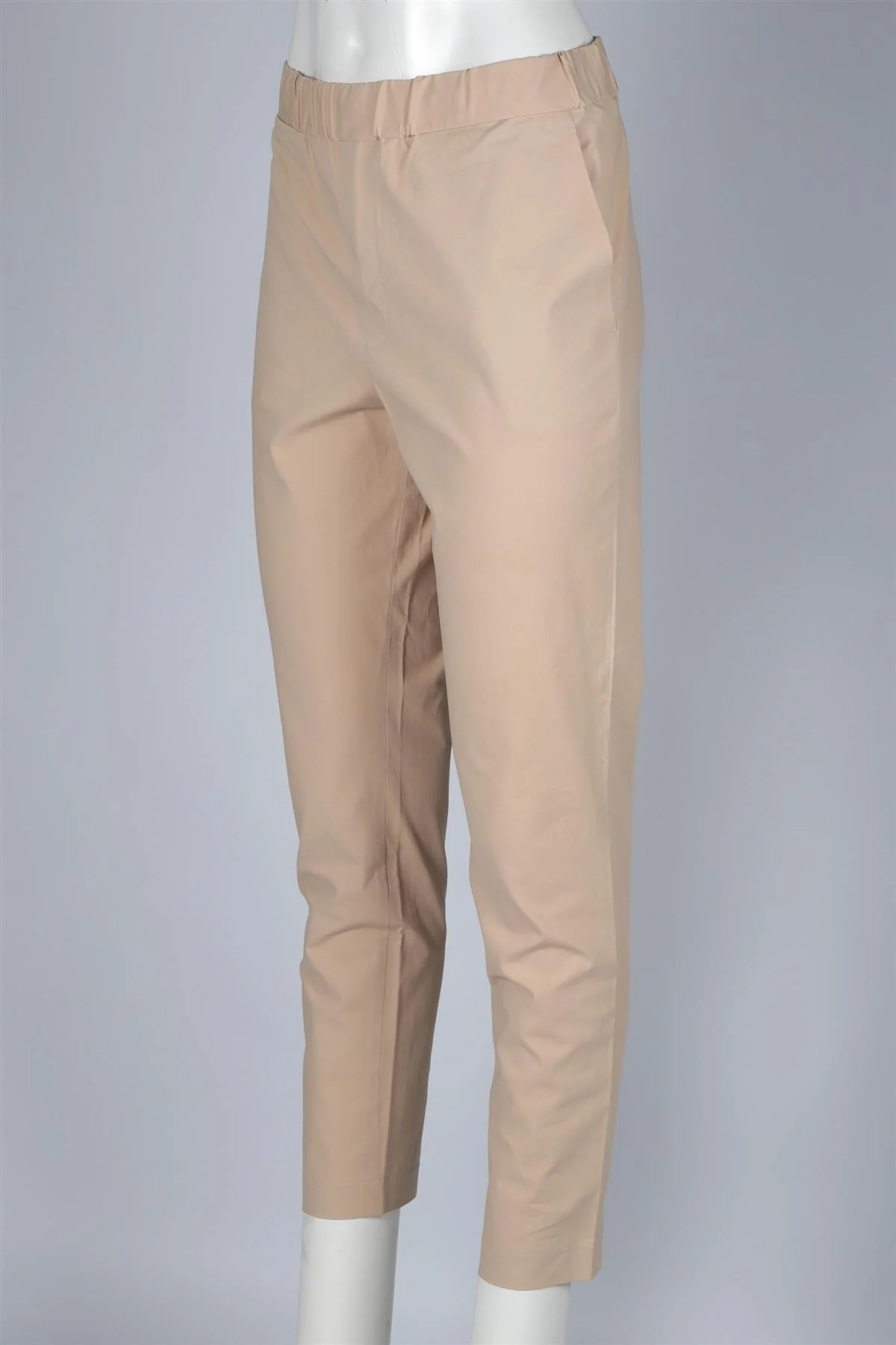 BOTTEGA VENETA BEIGE COTTON STRAIGHT LEG PANTS IT 46 UK 14 - Image 3
