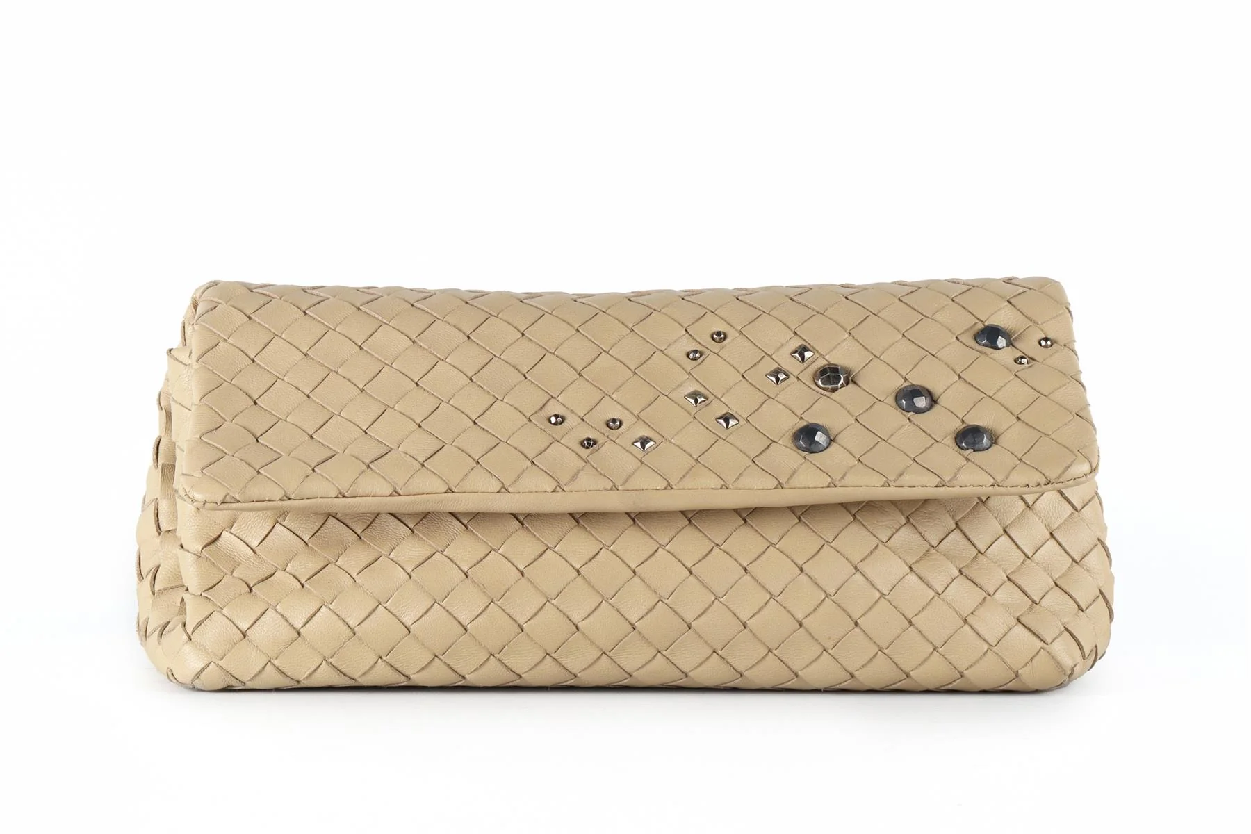 BOTTEGA VENETA BEIGE INTRECCIATO LEATHER CLUTCH - Image 2