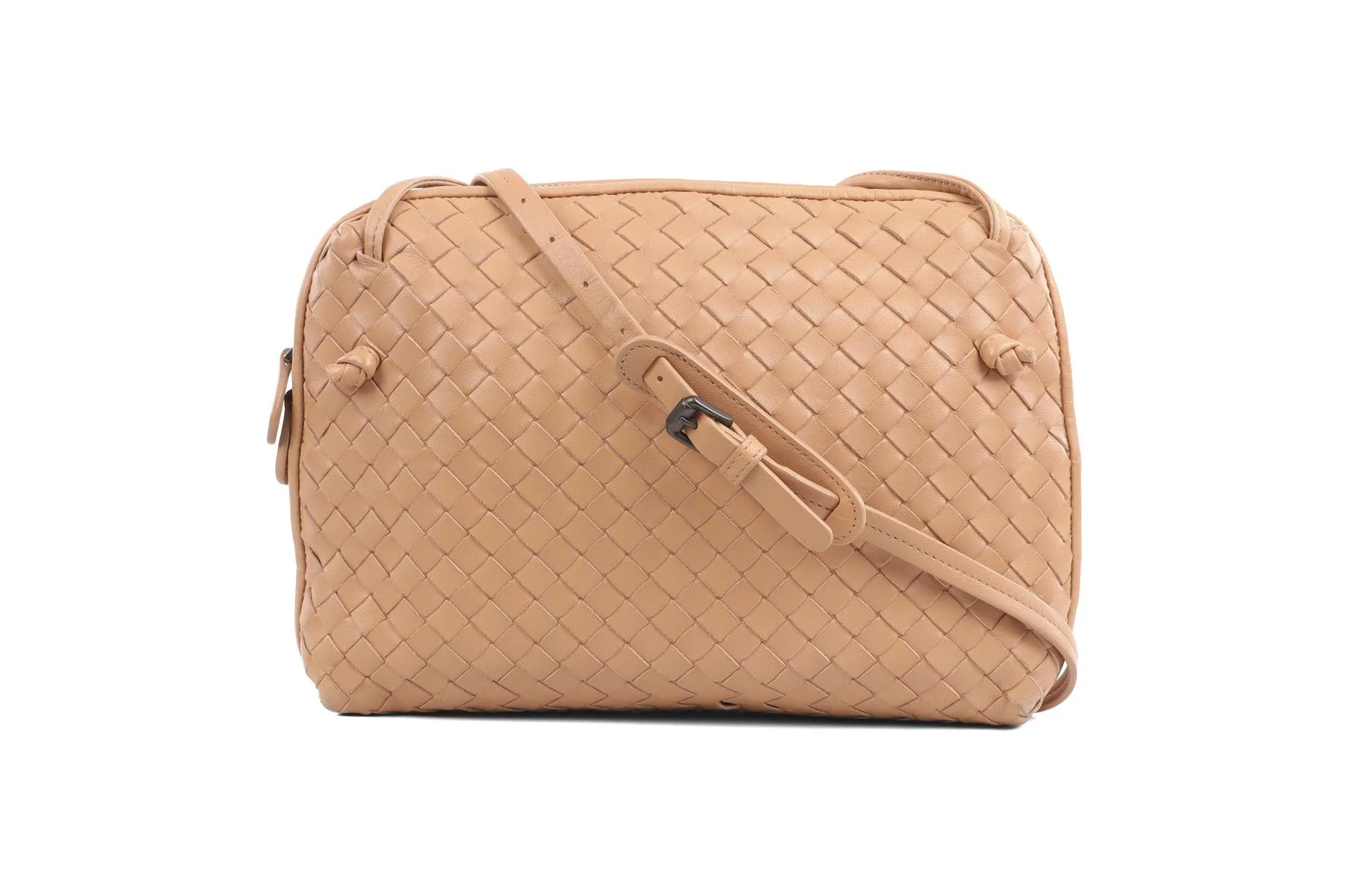 BOTTEGA VENETA BEIGE NODINI INTRECCIATO LEATHER SHOULDER BAG - Image 2