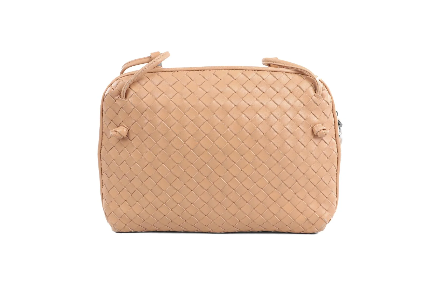 BOTTEGA VENETA BEIGE NODINI INTRECCIATO LEATHER SHOULDER BAG - Image 7