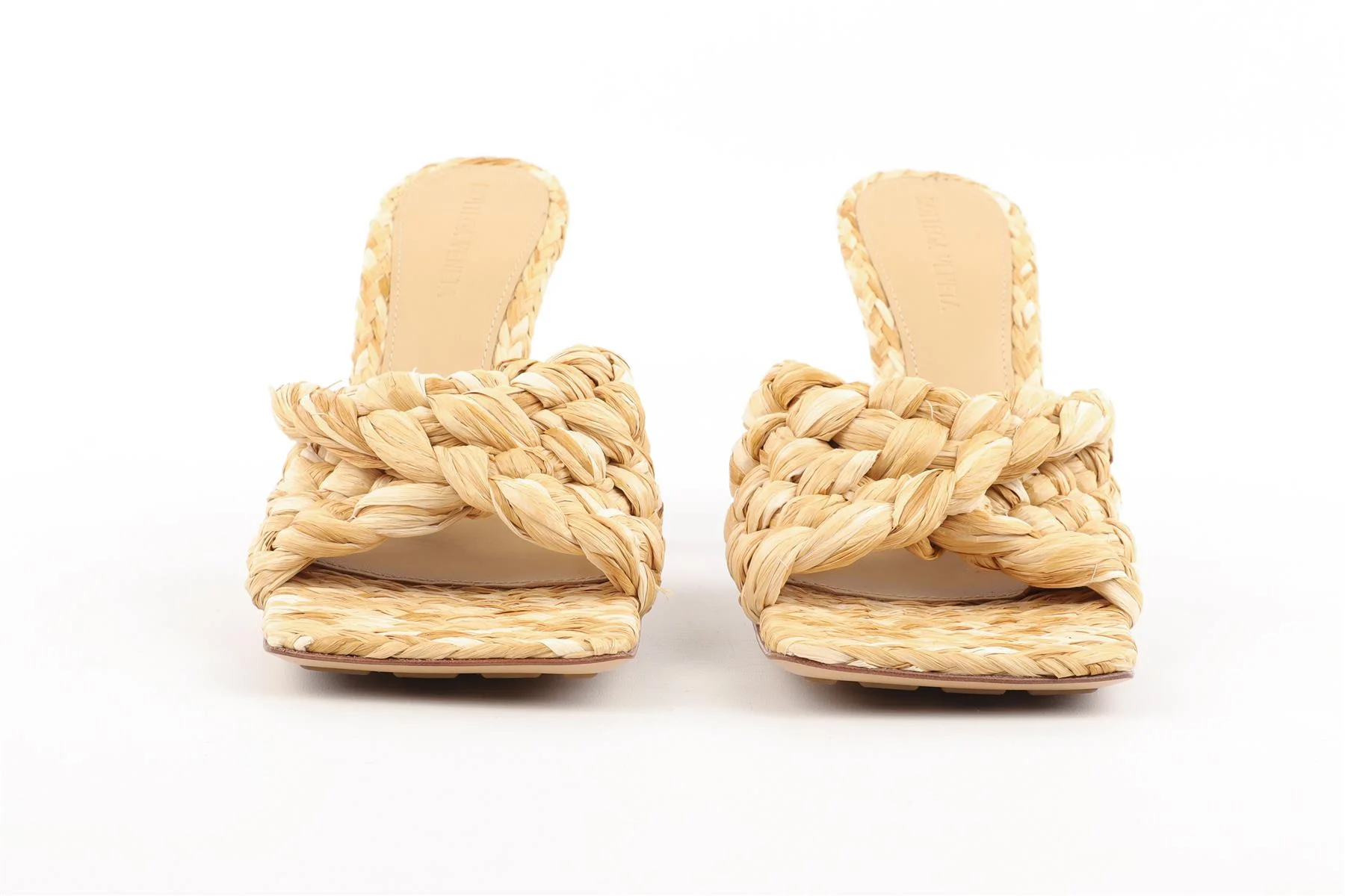 BOTTEGA VENETA BEIGE RAFFIA MULES EU 37.5 UK 4.5 US 7.5 - Image 3