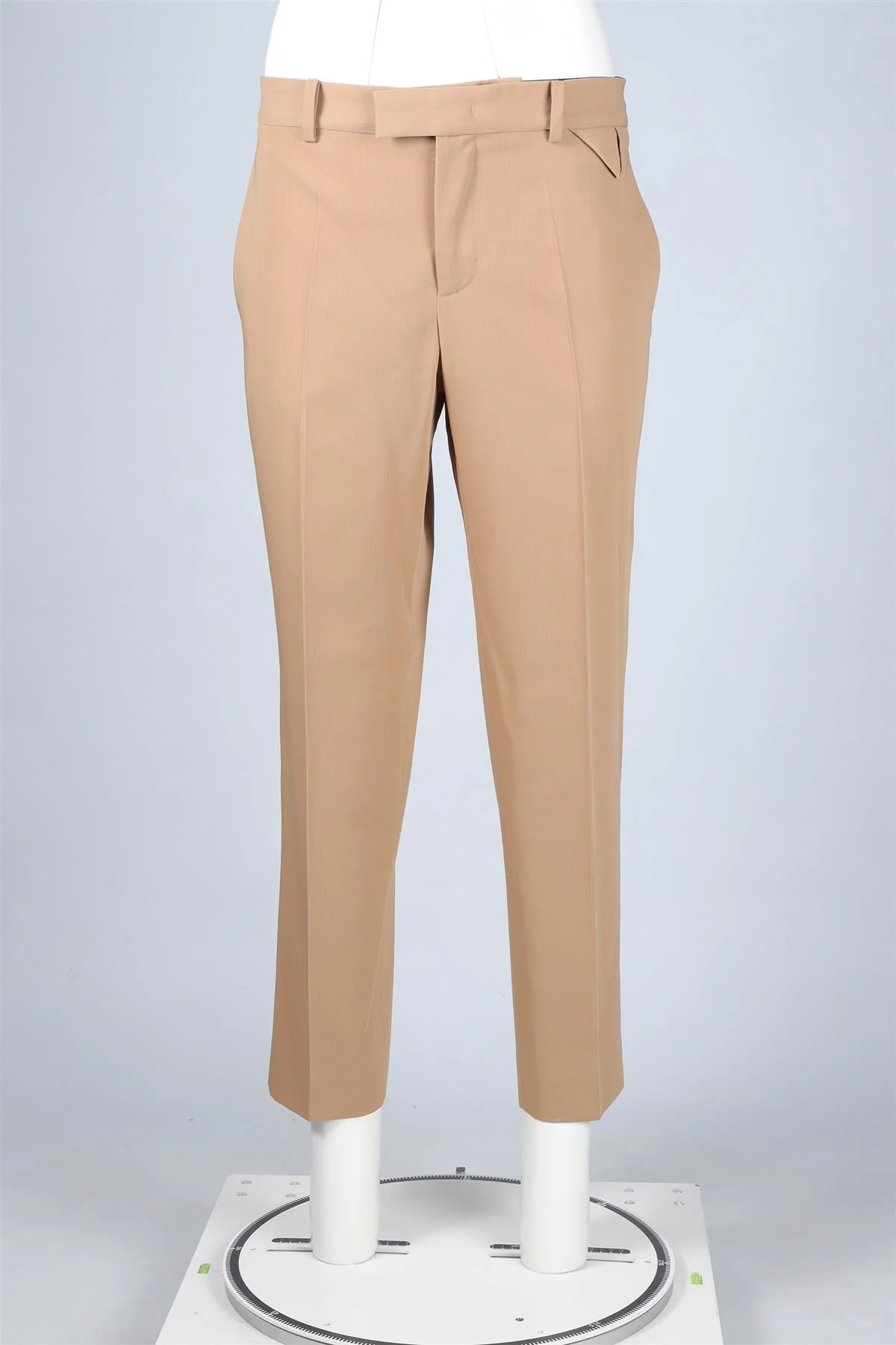 BOTTEGA VENETA BEIGE WOOL STRAIGHT LEG PANTS IT 42 UK 10 - Image 2
