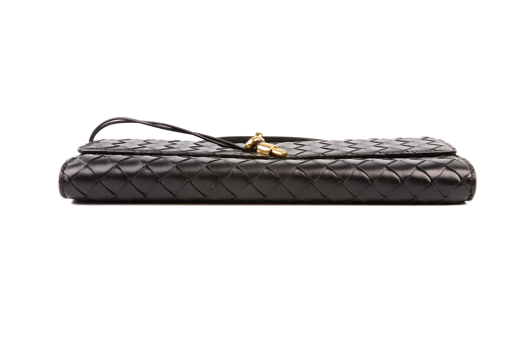 BOTTEGA VENETA BLACK ANDIAMO LONG INTRECCIATO LEATHER CLUTCH - Image 7