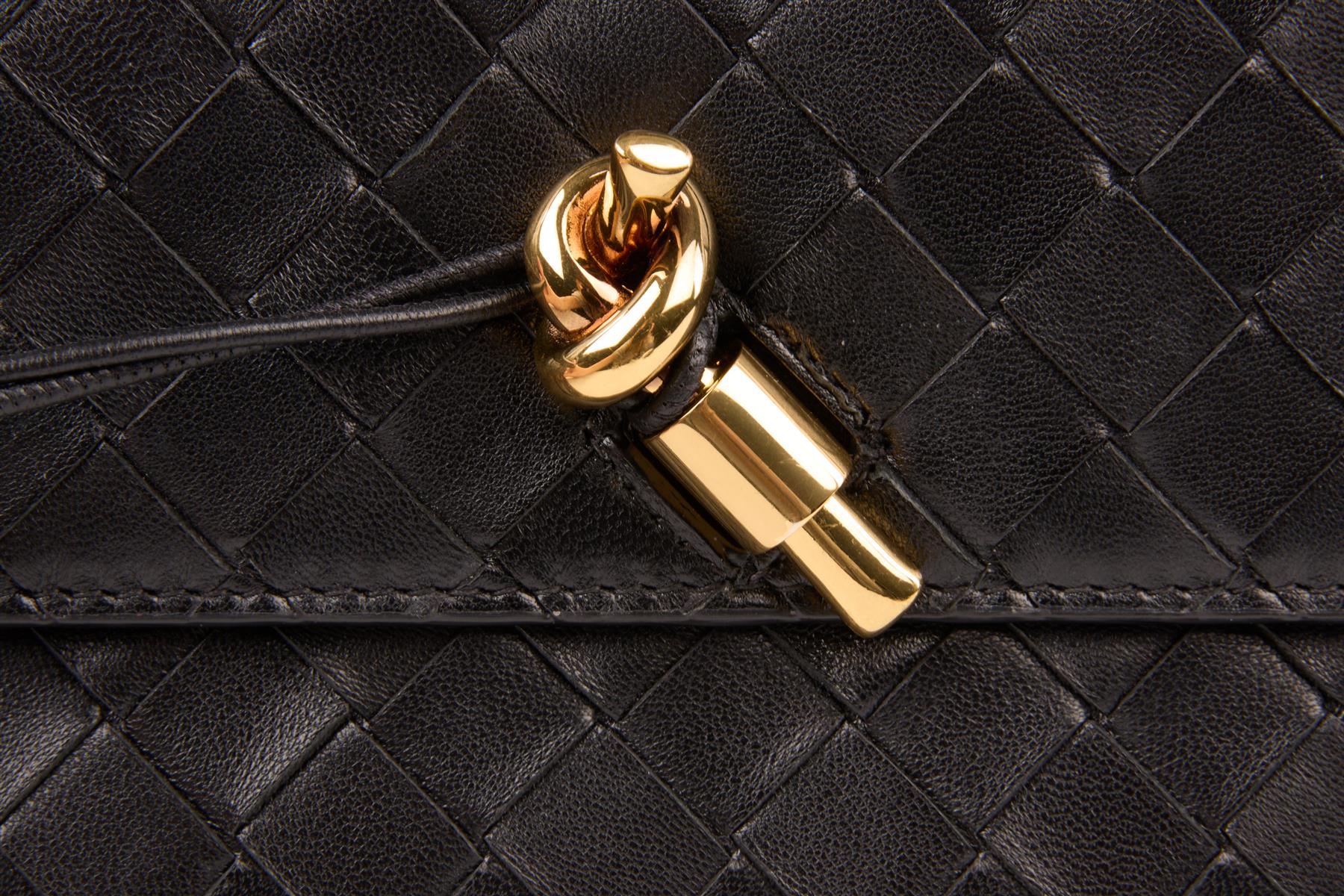 BOTTEGA VENETA BLACK ANDIAMO LONG INTRECCIATO LEATHER CLUTCH - Image 8