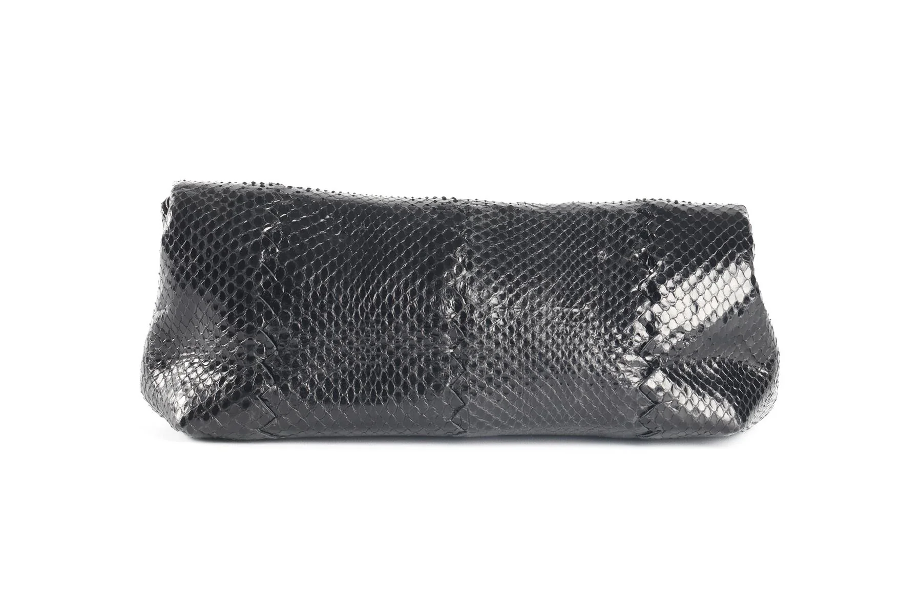 BOTTEGA VENETA BLACK AYER SNAKESKIN CLUTCH - Image 16
