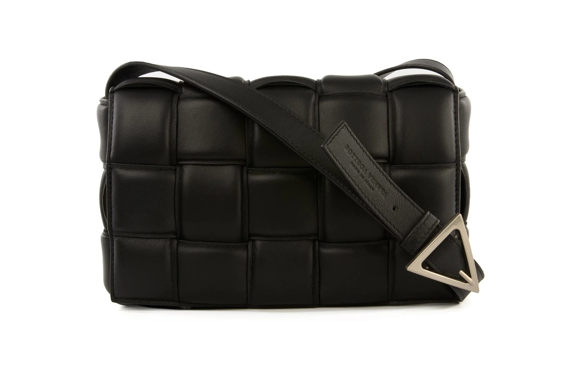 BOTTEGA VENETA BLACK CASSETTE MEDIUM PADDED INTRECCIATO LEATHER SHOULDER BAG - Image 2
